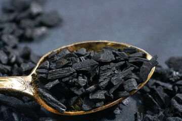 Spices for smoking in the studio photographed with smoke and dark background