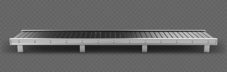 Empty conveyor belt isolated on transparent background. - 435653035