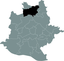 Black location map of the Stuttgarter Stadtbezirk Zuffenhausen district inside the German regional capital city of Stuttgart, Germany