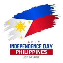 happy independence day Philippines greetings. vector illustration design.