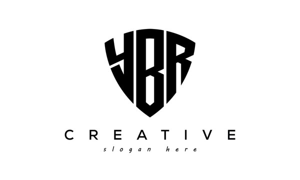 YBR letters creative logo with shield