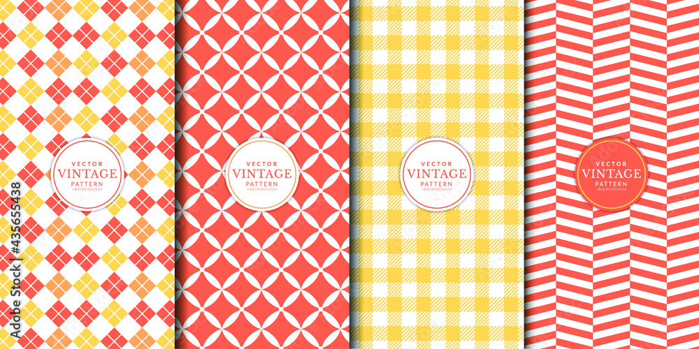 Poster orange abstract seamless pattern. abstract seamless geometric pattern vintage orange. pattern with d