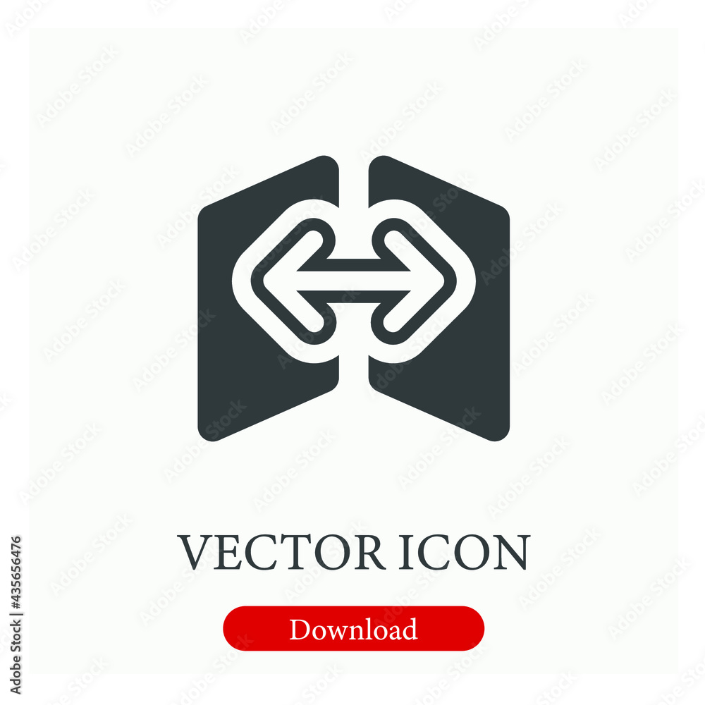 Poster exchanging vector icon. editable stroke. symbol in line art style for design, presentation, website 