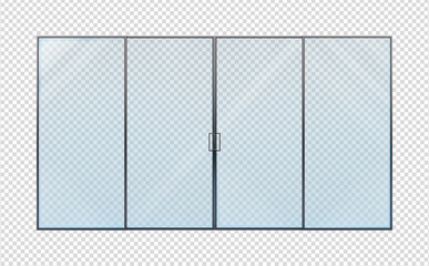 Glass door on a transparent background. vector illustration
