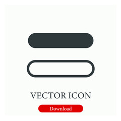Equal sign vector icon. Editable stroke. Symbol in Line Art Style for Design, Presentation, Website or Apps Elements, Logo. Pixel vector graphics - Vector