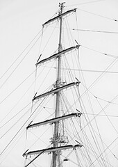Fototapeta premium Masts and rigging of a sailing ship