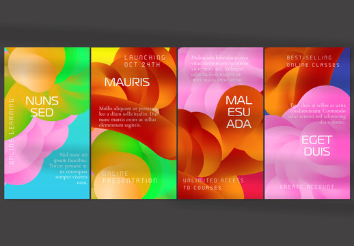 Social Media Post Layout with Futuristic Wavy Gradient Shape