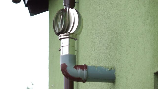 Air ventilators on the wall in slow motion 250fps