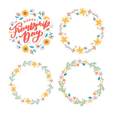 Happy Friendship Day greeting card. For poster, flyer, banner for website template, cards, posters, logo. Vector illustration.