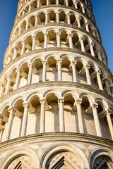 Leaning Tower of Pisa in the warm sun in Italy