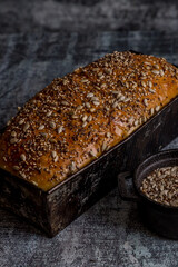 homemade bread with seeds ready to eat