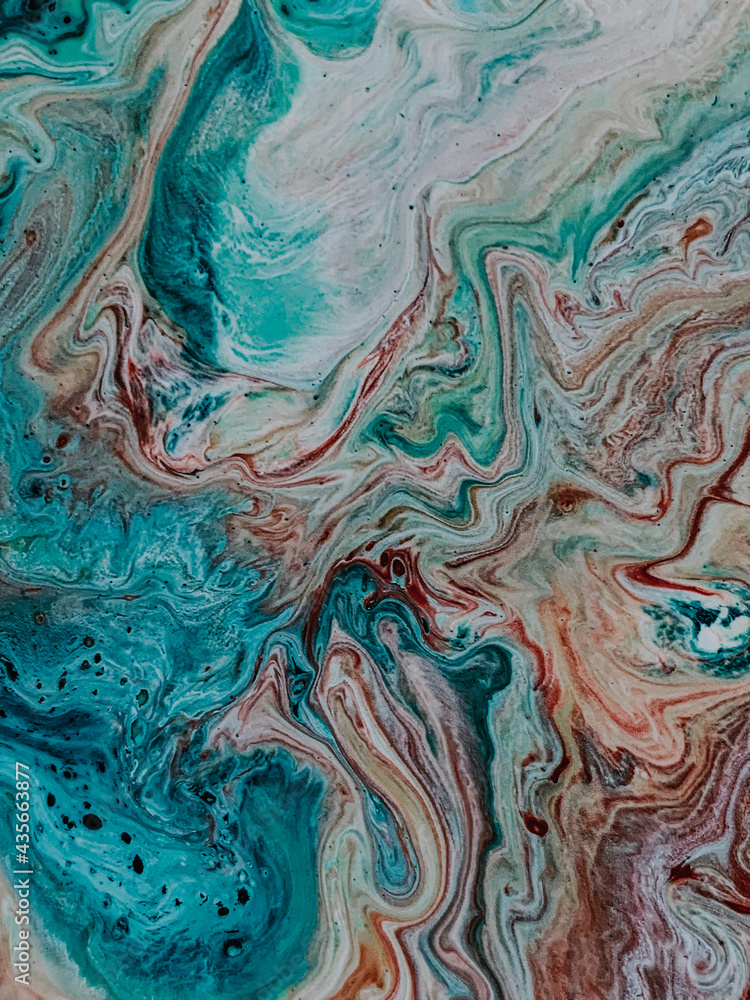Poster abstract colorful background made with fluid art technique