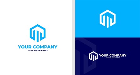 FINANCE DIGITAL CHART LOGO HEXAGON EDITABLE