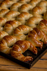 Butter croissants freshly made ready to eat