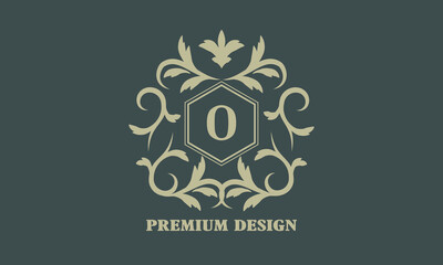 Decorative elegant logo icon letter O. Vector monogram for logo of boutique, hotel, restaurant, business, flyer.