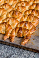 freshly made butter croissants ready to eat