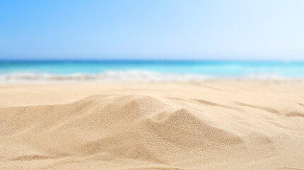 Fototapeta na wymiar Summer background of sand and ocean landscape 