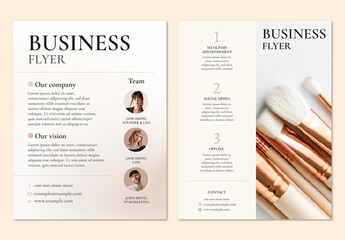 Editable Business Flyer Layout in Feminine Style