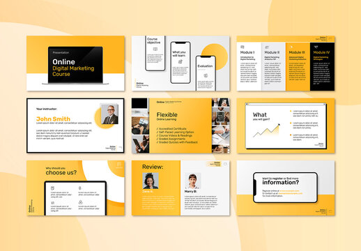 Digital Marketing Presentation Layout Set