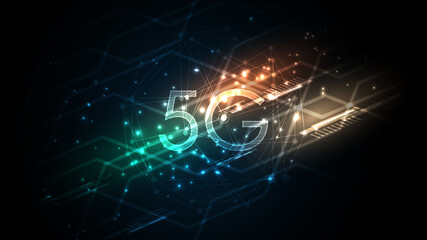 5G network wireless internet connecting, internet of things, communication network,High speed, broadband telecommunication