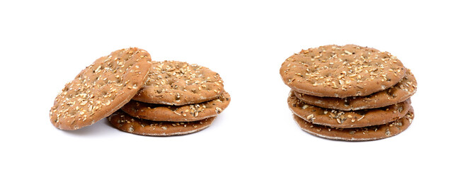  Healthy cereal bread isolated on white background