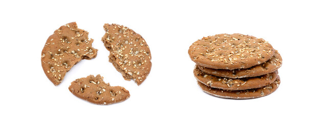  Healthy cereal bread isolated on white background