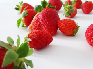 strawberries on white background