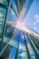 Fototapeta na wymiar Architecture details Modern Building Glass facade Business background