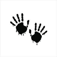 Hand prints. Bloody drips two hands.T-shirt design, postcards, vinyl cutting, postcard printing