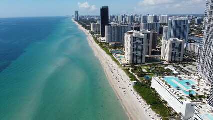 South Hallandale Beach, South Florida Aerial Beach View © Daniel