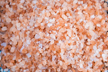 Fototapeta na wymiar Himalayan salt is orange and white.