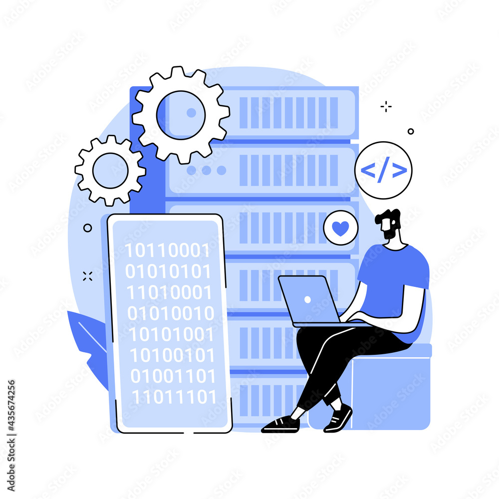 Aufkleber big data applications abstract concept vector illustration.