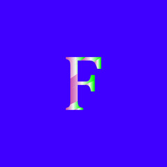 F letter logo icon vector template on purple background creative letter F icon. F vector.
