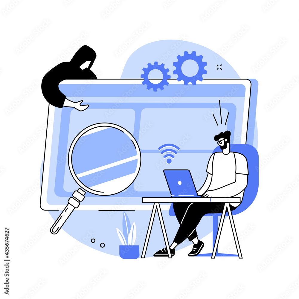 Poster data stealing malware abstract concept vector illustration.