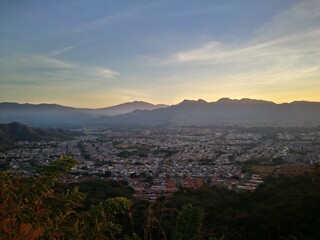 Panoramic photography with a beautiful view of the mountain and the valley of San Diego, Venezuela.