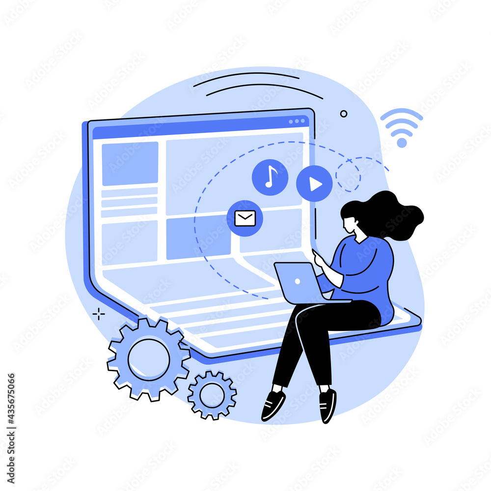 Poster bendable device technology abstract concept vector illustration.