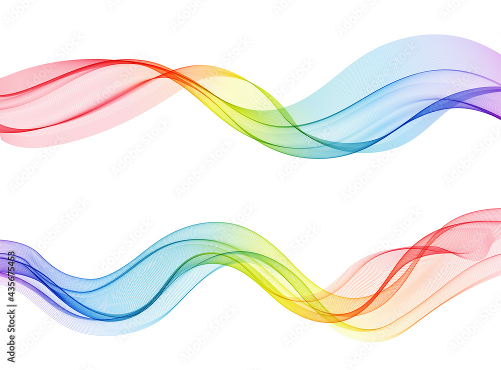 Leinwandbilder Vector abstract colorful flowing wave lines isolated on white background. Design element for technology, science, music or modern concept.