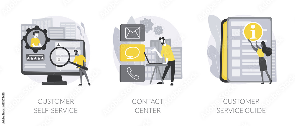 Poster user support abstract concept vector illustrations.