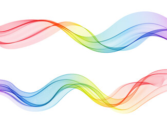Vector abstract colorful flowing wave lines isolated on white background. Design element for technology, science, music or modern concept.
