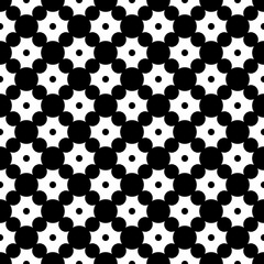 Circles seamless pattern. Diagonal position of black rounded shapes.