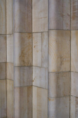 Close-up of limestone facade of new section of art house at City of Zurich. Photo taken May 25th,...