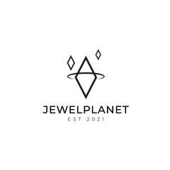 Jewel planet logo design illustration