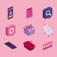 shopping online symbols