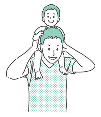 simple illustration of three years old boy