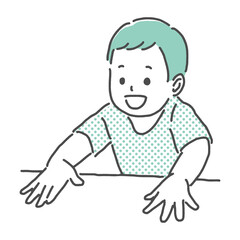 simple illustration of three years old boy