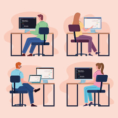 team programmers computers