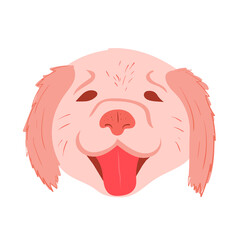 head of a dog. Golden retriever. smiling labrador on white background. stock vector illustration with puppy.