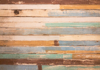 abstract vintage old grunge plank wood texture colorful  wall background.
