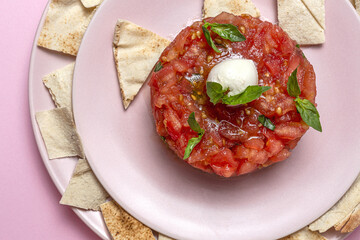 Tomato Carpaccio Salad with Mozzarella and Basil