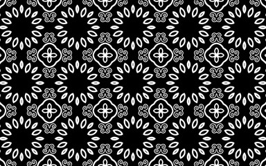 Black white geometric background. Ethnic pattern of the peoples of the East and Asia. Creative doodling style with swirls. Template for wallpaper, stained glass, presentations, textiles, coloring.